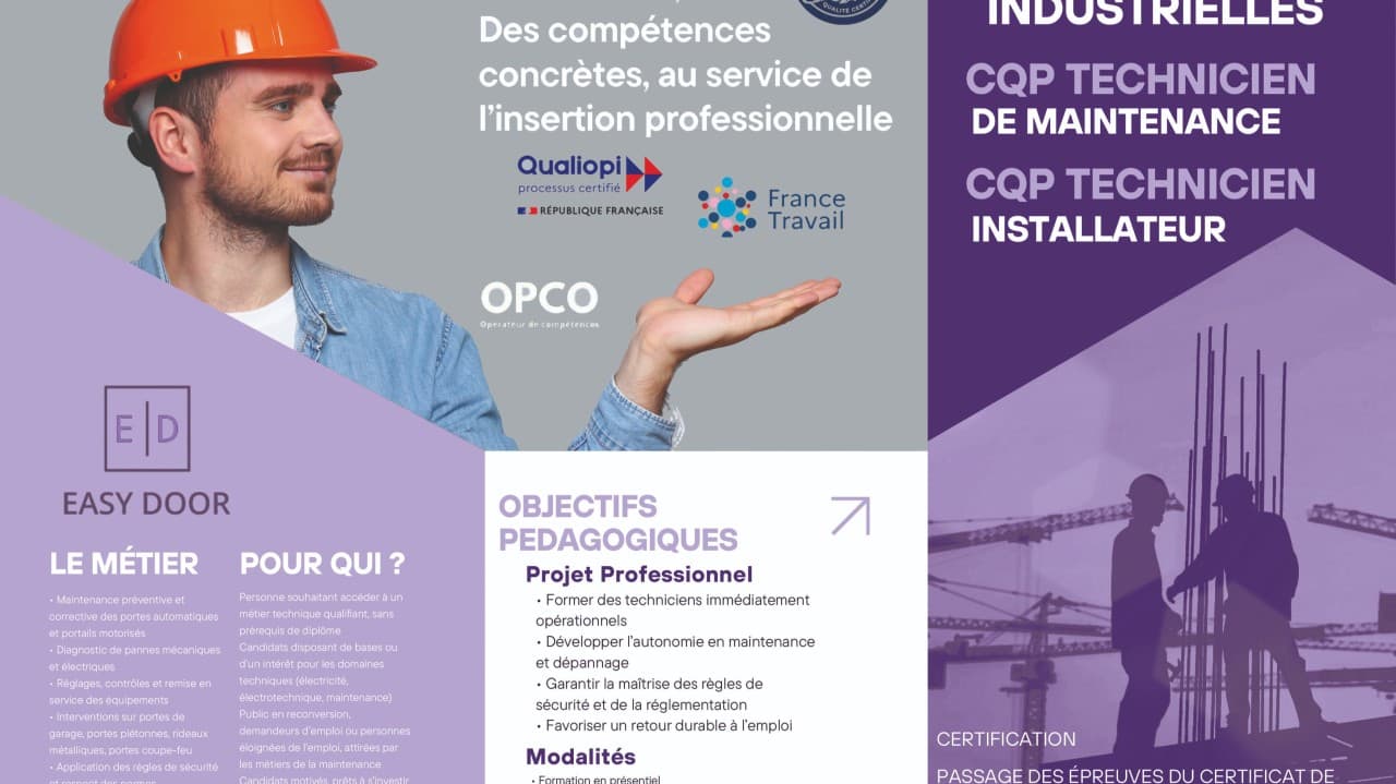 Formations qualifiantes en fermetures industrielles