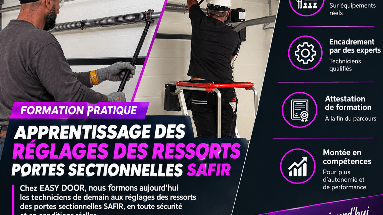 Réglage des ressorts sur portes sectionnelles Safir